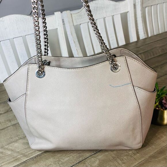 Michael Kors Jet Set‎ Travel Large Chain Shoulder Bag (Optic White) - Picture 6 of 9